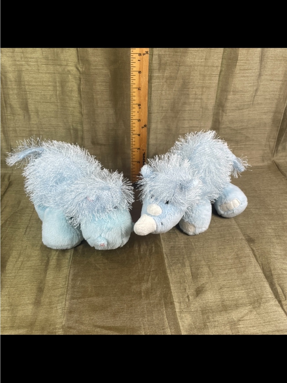 Ganz Webkinz Hippo HM009 Rhino HM196 Plush Stuffed Animal NO CODE - Preowned